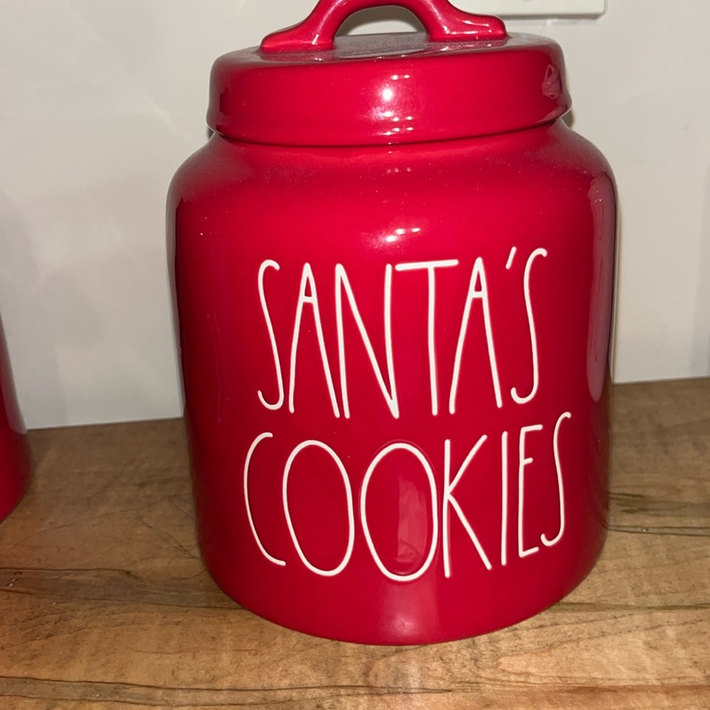Rae Dunn Santa’s cookies canister